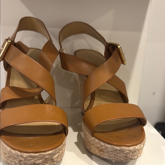 Michael Kors Tan Wedge Sandals - Picture 2 of 5
